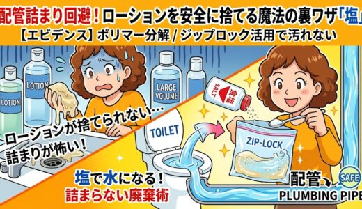 【テンガ使用後】詰まり防止！不要になった大量のローションを「塩」で水状にして捨てる裏技